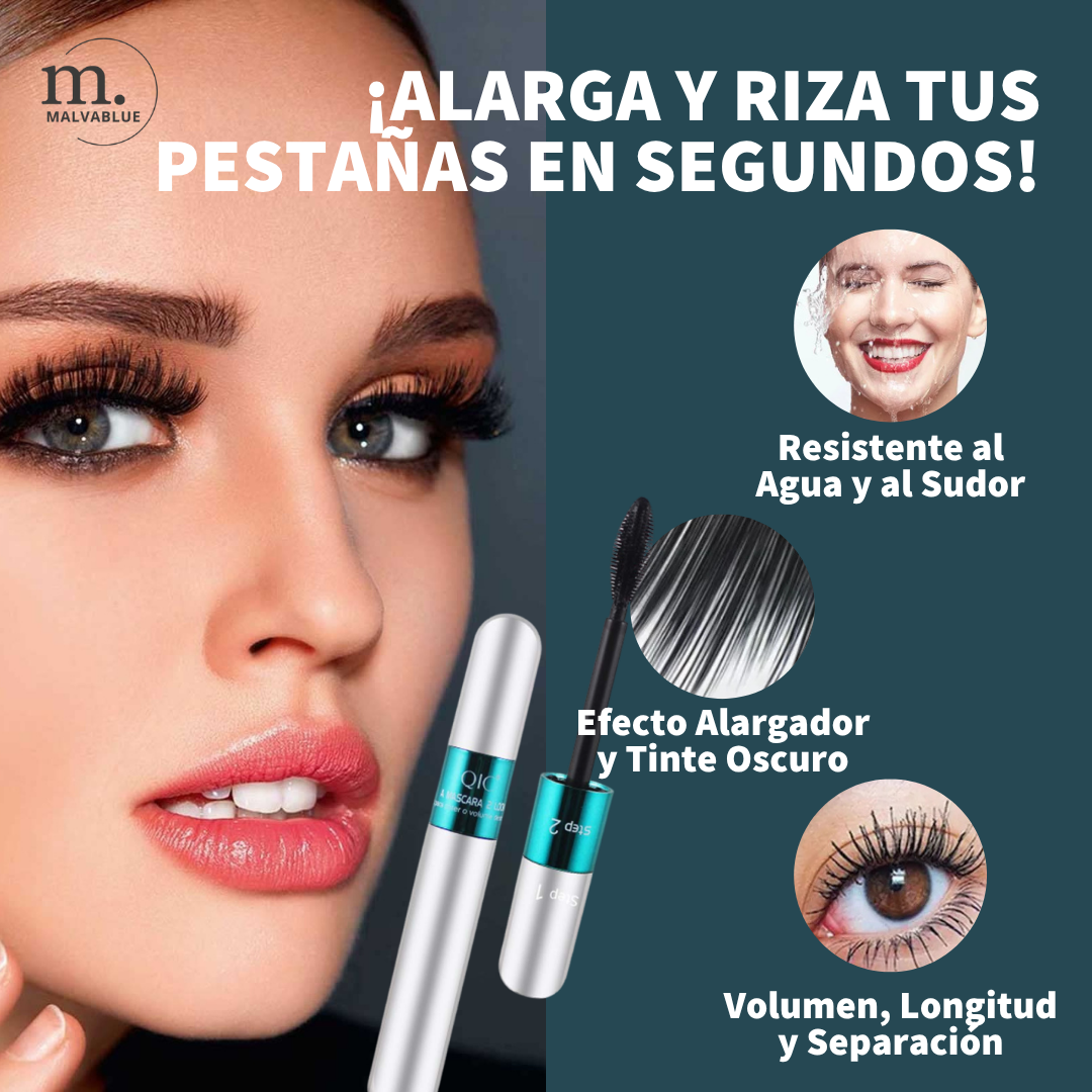 Máscara de Pestañas de Fibra de Seda sistema 4D + Serum de pestañas GRATIS